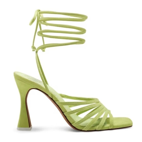 NEW Vince Camuto Suede Roselian Ankle Wrap Dress Sandals in Lime Green - Picture 4 of 4